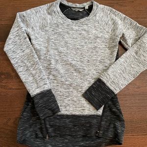 Athleta XXS black and gray side angle zip sweatshirt